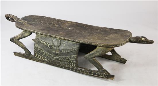 Sepik River crocodile low table/bench